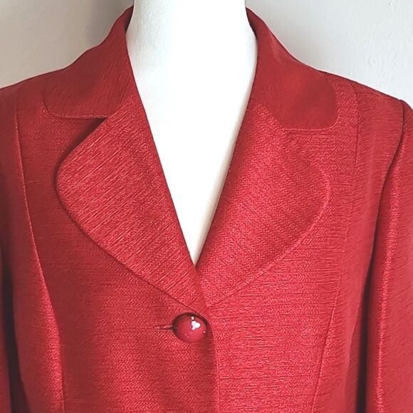 Kasper Red Buttondown Suit Jacket, Size 12 - Picture 3 of 11